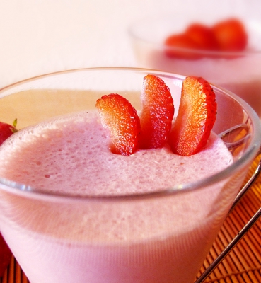 Mousse à la fraise avec Crème